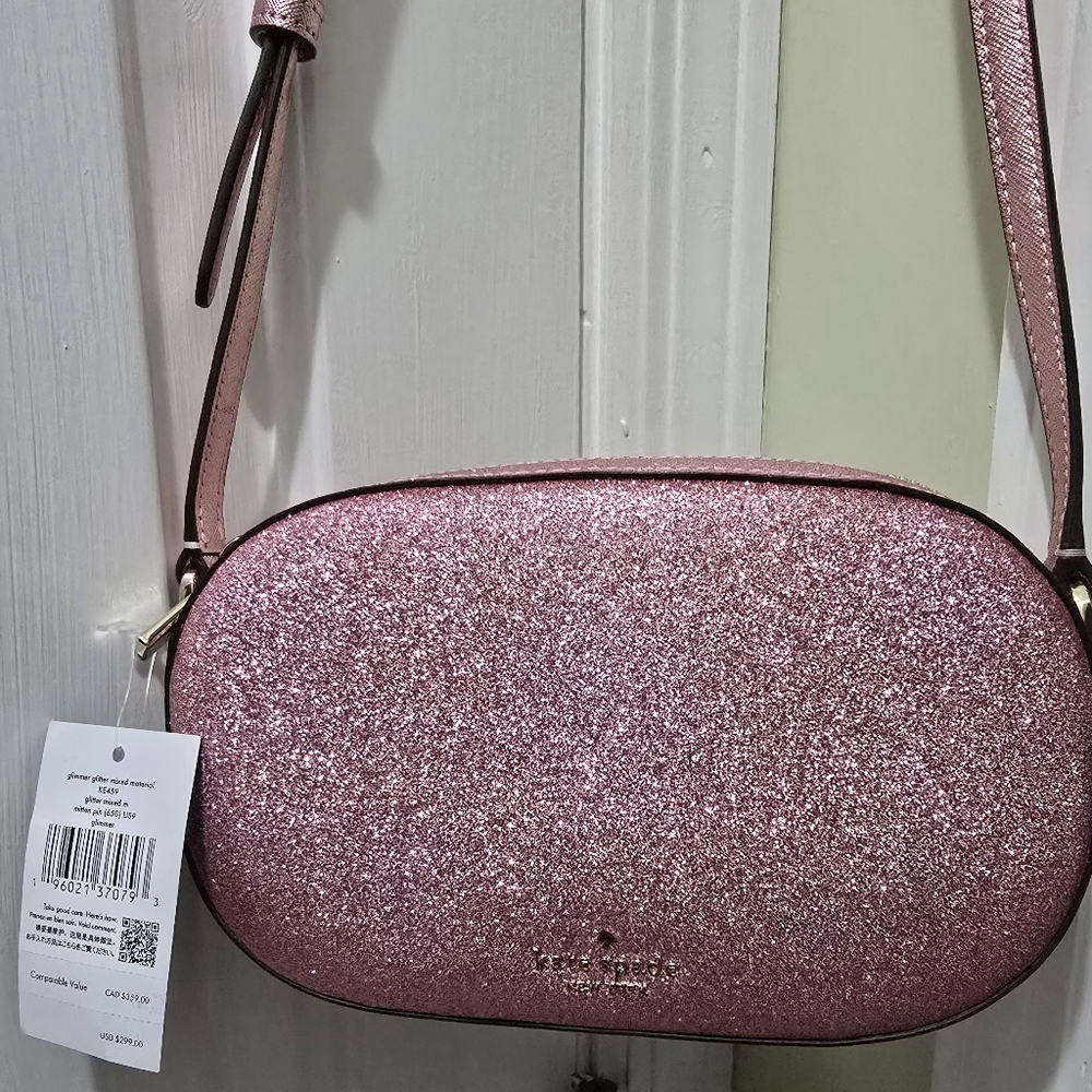 💋💋KATE SPADE mini Camera Bag Glitter Purse NWT #pinkponyclub